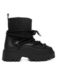 Tommy Hilfiger Śniegowce Real Shearling Laceup Snowboot FW0FW08996 Czarny. Czarne trapery i śniegowce TOMMY HILFIGER, ze skóry. Za 899.99 zł.
