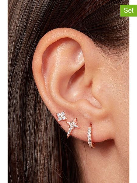 Heliophilia Kolczyki (3 szt.) rozmiar: onesize. Czerwone kolczyki Heliophilia, z cyrkonią, srebrne. Za 91.12 zł.