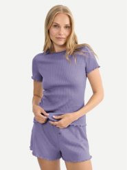 Triumph Koszulka piżamowa Mix & Match 10227214 Fioletowy Regular Fit. Fioletowe koszule nocne Triumph, bez wzorów, z bawełny, bez ramiączek. Za 109.99 zł.