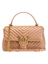 Pinko Skórzana torebka w kolorze beżowym - 26 x 17 x 8 cm rozmiar: onesize. Brązowe torby na ramię Pinko, bez wzorów, z materiału, na ramię, bez dodatków. Za 1,276.88 zł.
