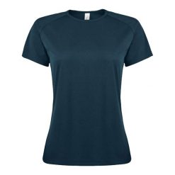 Koszulka Damska Sportowa Raglanowa. Niebieskie koszulki sportowe SOL'S, bez wzorów, bez ramiączek, trekkingowe. Za 45.99 zł.