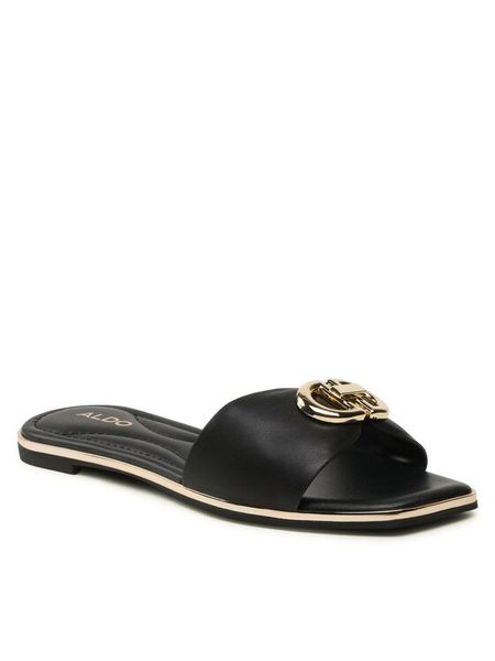 Aldo Klapki Bellenor 13567246 Czarny. Czarne klapki Aldo, bez wzorów, ze skóry, bez obcasa. Za 183.99 zł.