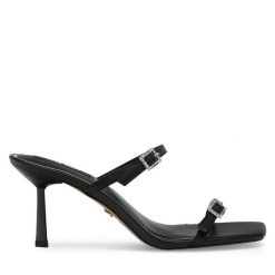Klapki Nine West. Czarne klapki Nine West, bez wzorów, bez obcasa. Za 189.99 zł.
