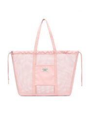 Guess Jeans Torebka WBEO-GUESS-M-003-09 Różowy. Czerwone shopper Guess Jeans, z aplikacjami, z jeansu, bez dodatków. Za 159.99 zł.