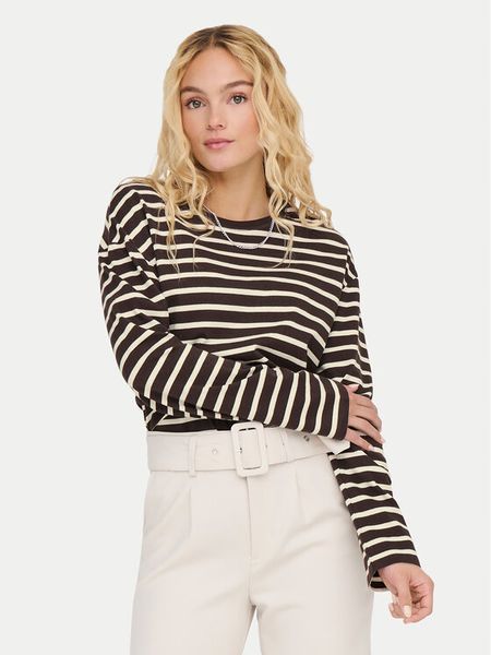ONLY Bluzka New Soph 15337134 Brązowy Regular Fit. Brązowe bluzki Only, xl, bez wzorów, z bawełny, bez kołnierzyka, bez ramiączek. Za 82.99 zł.