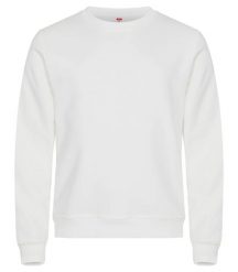 Clique Miami Bluza z OKrągłym Dekoltem z mieszanki bawełny – Off White. Białe bluzy CLIQUE, s, bez wzorów, z bawełny, bez kaptura. Za 164.44 zł.