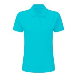 Damska Bawełniana Koszulka Polo. Niebieskie koszulki polo SG, xl, bez wzorów, z bawełny, bez kołnierzyka, bez ramiączek. Za 72.99 zł.