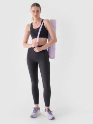 4F Legginsy treningowe z wysokim stanem damskie - szare M. Szare legginsy sportowe 4f, m, bez wzorów, z dzianiny, z podwyższonym stanem, na fitness i siłownię. W wyprzedaży za 69.99 zł.