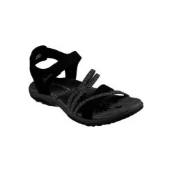 Sandały damskie, Reggae Slim - Meadow Grazer. Czarne sandały Skechers, bez wzorów, sportowe, bez obcasa, bez zapięcia. Za 239.99 zł.