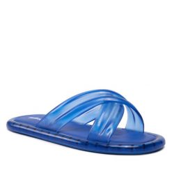 Klapki Melissa. Niebieskie klapki Melissa, bez wzorów, bez obcasa. Za 279.99 zł.