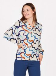 KEY LARGO Bluzka "Cobra" w kolorze kremowym ze wzorem rozmiar: L. Brązowe bluzki KEY LARGO, l, bez wzorów, bez kołnierzyka, bez ramiączek. Za 91.99 zł.