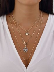 Luja Bijoux Pozłacany naszyjnik z cyrkoniami rozmiar: onesize. Żółte naszyjniki Luja Bijoux, z cyrkonią, metalowe. Za 76.95 zł.