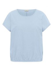 KAFFE curve Bluzka w kolorze błękitnym rozmiar: 50. Niebieskie bluzki KAFFE curve, bez wzorów, z bawełny, bez kołnierzyka, bez ramiączek. Za 104.99 zł.