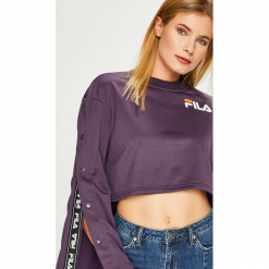 Fila - Bluza. Fioletowe bluzy Fila, l, bez wzorów, z dzianiny, bez kaptura. W wyprzedaży za 249.90 zł.