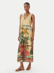 LOLA CASADEMUNT Sukienka letnia LS2616038 Beżowy jasny Regular Fit. Brązowe sukienki LOLA CASADEMUNT, na lato, s, bez wzorów, z syntetyku, bez kołnierzyka, bez ramiączek. Za 417.99 zł.