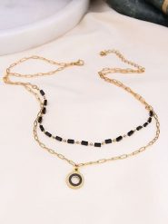 Charlize Pozłacany naszyjnik z cyrkoniami - dł. 50 cm rozmiar: onesize. Czarne naszyjniki Charlize, z cyrkonią, pozłacane. Za 83.03 zł.