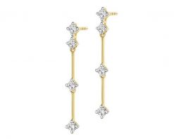 Kolczyki z żółtego złota z brylantami - 0,56 ct - próba 585. Żółte kolczyki Apart, z brylantem, złote. Za 6,790.00 zł.