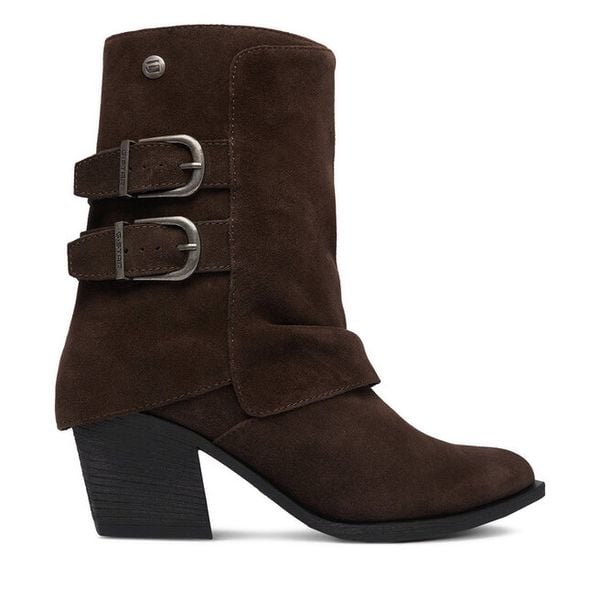 Kowbojki G-Star. Brązowe botki G-Star, bez wzorów, bez obcasa, na słupku, bez zapięcia. Za 399.99 zł.