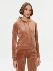 Juicy Couture Bluza Robertson JCAP176G Brązowy Slim Fit. Brązowe bluzy Juicy Couture, xl, bez wzorów, z syntetyku, bez kaptura. Za 439.99 zł.