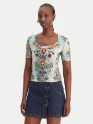 Just Cavalli T-Shirt 80PAHE02 CJ112 Kolorowy Slim Fit. T-shirty Just Cavalli, s, bez wzorów, z bawełny, bez kołnierzyka, bez ramiączek. Za 635.99 zł.