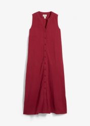 Muślinowa szmizjerka z czystej bawełny. Fioletowe sukienki bonprix, bez wzorów, z bawełny, bez kołnierzyka, bez ramiączek, maxi, oversize. Za 124.99 zł.