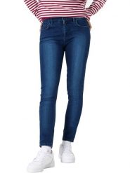 Timezone Dżinsy "Aleena" - Slim fit - w kolorze granatowym rozmiar: W29/L28. Niebieskie jeansy Timezone, l, z aplikacjami, z podwyższonym stanem. Za 118.84 zł.