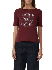 S.Oliver Koszulka w kolorze bordowym rozmiar: 38. Czerwone bluzki S.Oliver, s, bez wzorów, bez kołnierzyka, bez ramiączek. Za 34.99 zł.