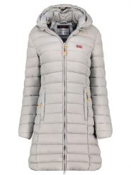 Geographical Norway Płaszcz pikowany "Atikolor" w kolorze jasnoszarym rozmiar: XXL. Szare płaszcze Geographical Norway, xxl, bez wzorów, bez kaptura. Za 140.20 zł.