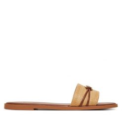 Klapki Aldo. Brązowe klapki Aldo, bez wzorów, bez obcasa. Za 239.99 zł.