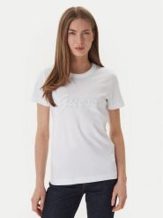 Guess T-Shirt W6GI08 K3023 Biały Regular Fit. Białe t-shirty Guess, xl, z aplikacjami, z bawełny, bez kołnierzyka, bez ramiączek. Za 229.99 zł.