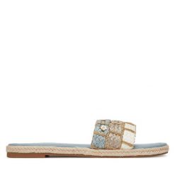 Espadryle Roxy. Niebieskie espadryle Roxy, bez wzorów, bez obcasa, bez zapięcia. Za 119.99 zł.