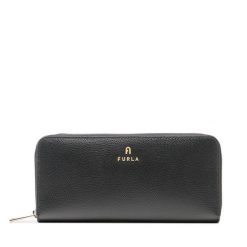 Duży Portfel Damski Furla. Czarne portfele Furla, bez wzorów. Za 559.99 zł.