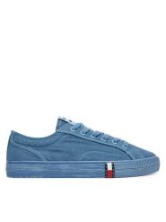 Tommy Jeans Tenisówki Archive Vulc Y2K Washed Canvas EN0EN02957 Niebieski. Niebieskie trampki Tommy Jeans, bez wzorów, z jeansu, bez zapięcia. Za 359.99 zł.