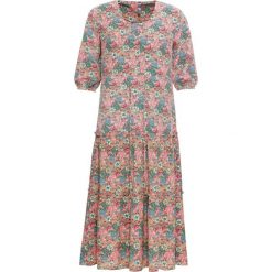 Sukienka bonprix jasnoróżowo-zielony z nadrukiem. Czerwone sukienki bonprix, bez wzorów, bez kołnierzyka, bez ramiączek, maxi. Za 109.99 zł.