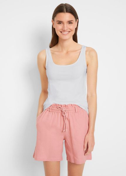 Top (2 szt.). Czerwone topy bonprix, bez wzorów, bez kołnierzyka, bez ramiączek. Za 49.99 zł.