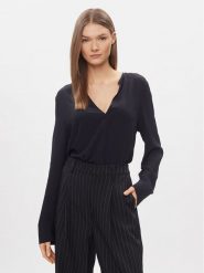 Tommy Hilfiger Bluzka WW0WW40529 Granatowy Relaxed Fit. Niebieskie bluzki TOMMY HILFIGER, bez wzorów, z wiskozy, bez kołnierzyka, bez ramiączek. Za 379.99 zł.