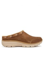 Skechers Kapcie Easy Going - Seasonal Grace 169104 Brązowy. Brązowe obuwie domowe Skechers, bez wzorów, ze skóry, bez zapięcia. Za 299.99 zł.