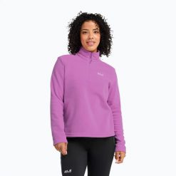 Bluza polarowa damska Jack Wolfskin Taunus 100 Half Zip. Czerwone bluzy Jack Wolfskin, l, bez wzorów, z materiału, bez kaptura. Za 179.99 zł.