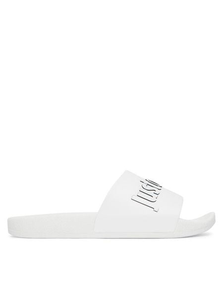 Just Cavalli Klapki 80RA3SZ1 ZSE50 Biały. Białe klapki Just Cavalli, bez wzorów, z syntetyku, bez obcasa. Za 182.99 zł.
