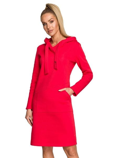 Made of emotion Sukienka w kolorze czerwonym rozmiar: S. Czerwone sukienki Made Of Emotion, na co dzień, s, bez wzorów, bez kołnierzyka, bez ramiączek, mini, proste. Za 166.10 zł.