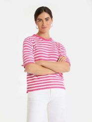 LIEBLINGSSTÜCK Sweter "Amina" w kolorze różowo-białym rozmiar: 36. Białe swetry LIEBLINGSSTÜCK, bez wzorów, bez ramiączek. Za 342.45 zł.