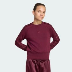 Bluza Satin. Czerwone bluzy Adidas, uniwersalny, bez wzorów, z bawełny, bez kaptura. Za 179.00 zł.