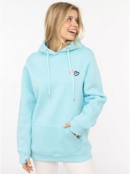 Zwillingsherz Bluza "Lima" w kolorze turkusowym rozmiar: L/XL. Niebieskie bluzy Zwillingsherz, l, bez wzorów, z kapturem. Za 202.50 zł.