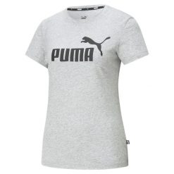 Damska koszulka z logo Essentials PUMA Light Gray Heather. Czarne bluzki Puma, l, bez wzorów, klasyczne, bez kołnierzyka, bez ramiączek. Za 67.99 zł.