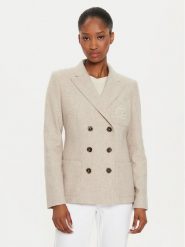 Marella Marynarka Romagna 2423046044 Beżowy Slim Fit. Brązowe marynarki i żakiety Marella, bez wzorów, z wełny. Za 939.99 zł.