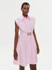 Pinko Sukienka koszulowa Anaceta 103111 A1P4 Różowy Regular Fit. Czerwone sukienki Pinko, bez wzorów, z bawełny, bez kołnierzyka, bez ramiączek, koszulowe. Za 1,339.00 zł.