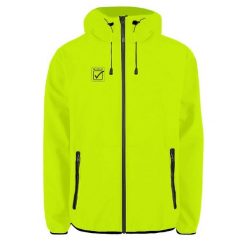 Fluo Żółta Unisex Softshell Kurtka - Funkcjonalność i Styl. Żółte kurtki sportowe Givova, bez wzorów, z poliesteru, bez kaptura, trekkingowe. Za 226.99 zł.
