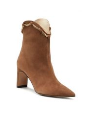 Baldowski Botki D04409/2068 Brązowy. Brązowe botki Baldowski, bez wzorów, ze skóry, bez obcasa, na słupku, bez zapięcia. Za 799.99 zł.
