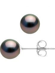 Pearline Kolczyki-wkrętki z perłami w kolorze tahiti rozmiar: onesize. Niebieskie kolczyki Pearline, z perłą, złote. Za 571.03 zł.