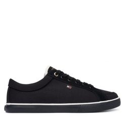 Tenisówki Tommy Hilfiger. Czarne trampki TOMMY HILFIGER, bez wzorów, bez zapięcia. Za 329.99 zł.